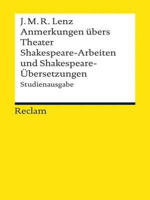 cover image of Anmerkungen übers Theater. Shakespeare-Arbeiten und Shakespeare-Übersetzungen